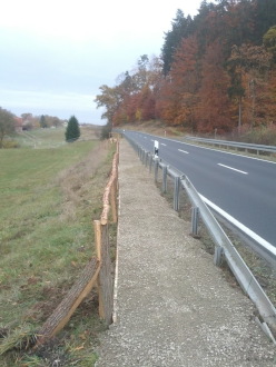 Blick entlang des verlaufs des neuen Wanderwegs